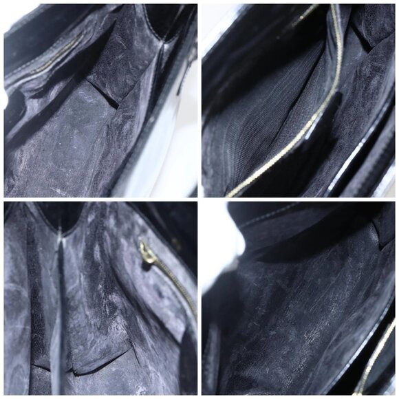 GUCCI Hand Bag Patent leather Black Gold Auth 151615 - Picture 15 of 16